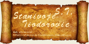 Stanivoje Tiodorović vizit kartica